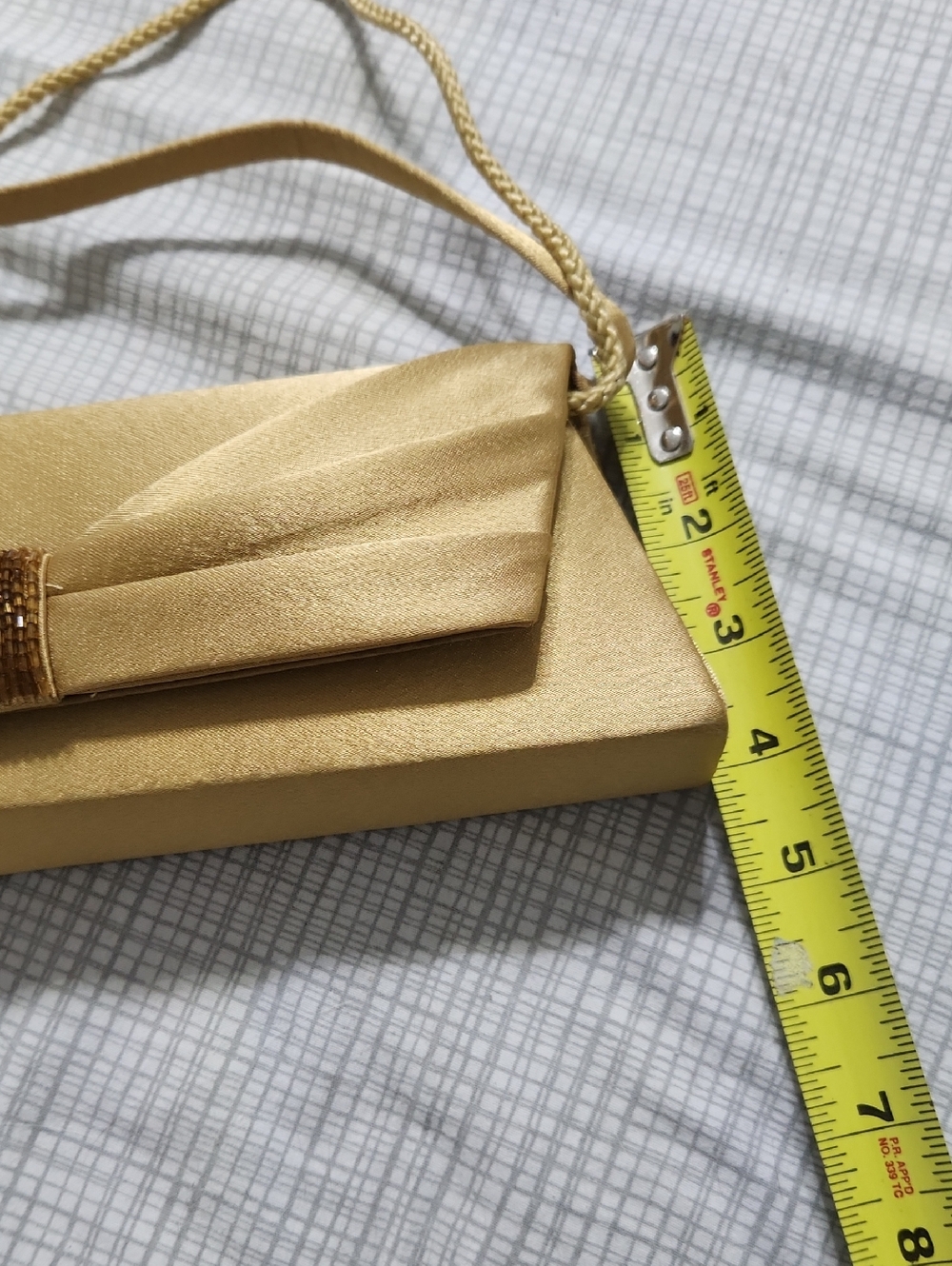 Jessica McClintock Gold Clutch Wristlet Bag - Picture 7 of 7